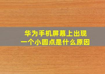 华为手机屏幕上出现一个小圆点是什么原因