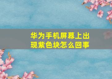 华为手机屏幕上出现紫色块怎么回事