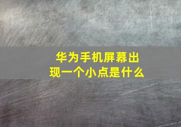 华为手机屏幕出现一个小点是什么