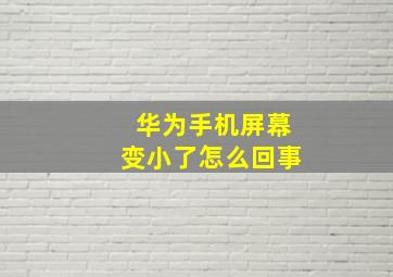 华为手机屏幕变小了怎么回事