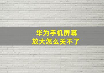 华为手机屏幕放大怎么关不了