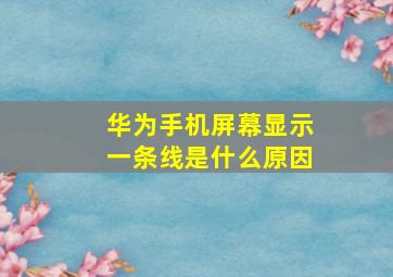 华为手机屏幕显示一条线是什么原因