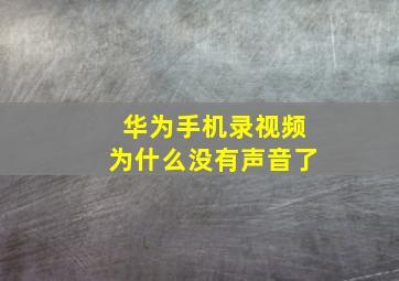 华为手机录视频为什么没有声音了