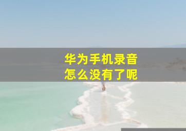 华为手机录音怎么没有了呢