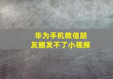 华为手机微信朋友圈发不了小视频