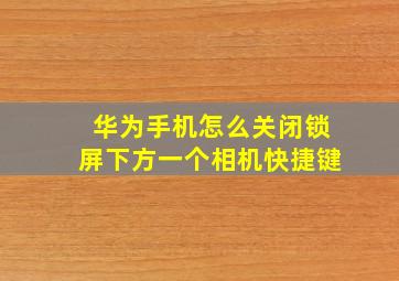 华为手机怎么关闭锁屏下方一个相机快捷键