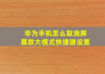 华为手机怎么取消屏幕放大模式快捷键设置