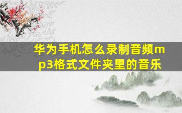 华为手机怎么录制音频mp3格式文件夹里的音乐