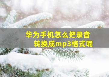 华为手机怎么把录音转换成mp3格式呢