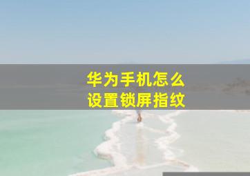 华为手机怎么设置锁屏指纹