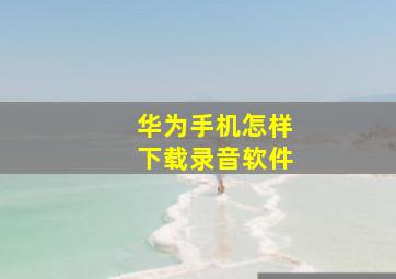 华为手机怎样下载录音软件