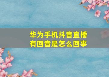 华为手机抖音直播有回音是怎么回事