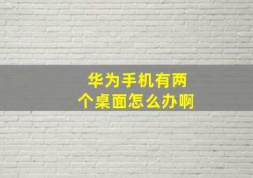 华为手机有两个桌面怎么办啊