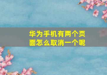 华为手机有两个页面怎么取消一个呢