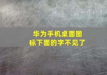 华为手机桌面图标下面的字不见了