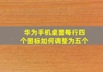 华为手机桌面每行四个图标如何调整为五个