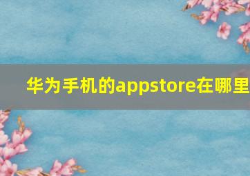 华为手机的appstore在哪里