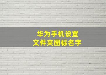 华为手机设置文件夹图标名字