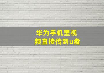 华为手机里视频直接传到u盘