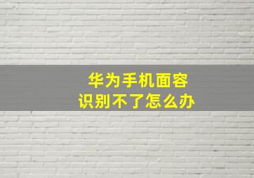 华为手机面容识别不了怎么办