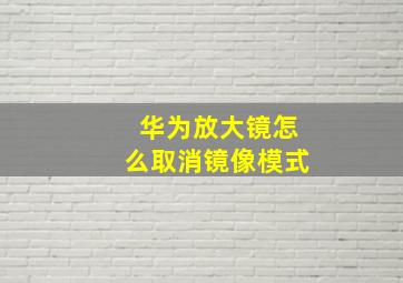 华为放大镜怎么取消镜像模式