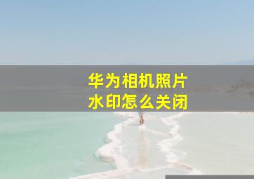 华为相机照片水印怎么关闭