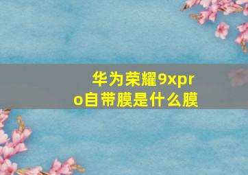 华为荣耀9xpro自带膜是什么膜