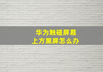 华为触碰屏幕上方黑屏怎么办