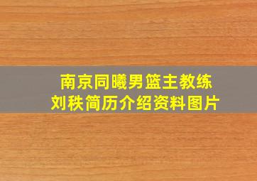 南京同曦男篮主教练刘秩简历介绍资料图片