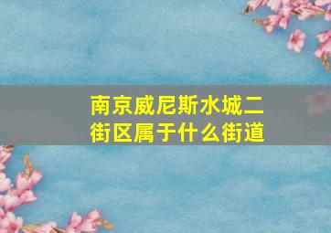 南京威尼斯水城二街区属于什么街道