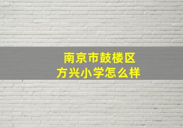 南京市鼓楼区方兴小学怎么样