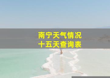 南宁天气情况十五天查询表