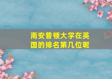 南安普顿大学在英国的排名第几位呢