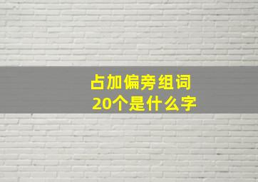 占加偏旁组词20个是什么字