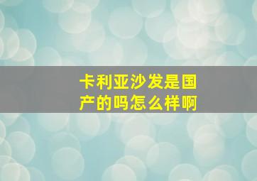 卡利亚沙发是国产的吗怎么样啊