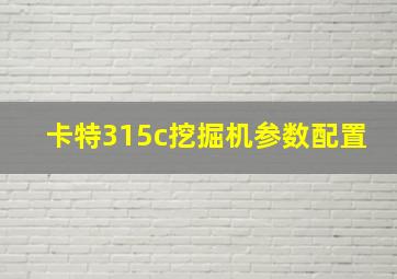 卡特315c挖掘机参数配置