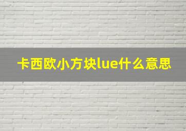 卡西欧小方块lue什么意思