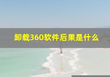 卸载360软件后果是什么