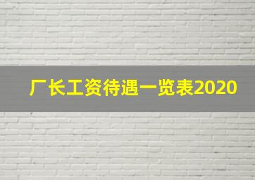 厂长工资待遇一览表2020