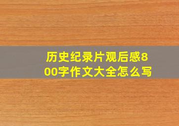 历史纪录片观后感800字作文大全怎么写