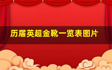 历届英超金靴一览表图片