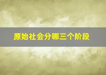 原始社会分哪三个阶段