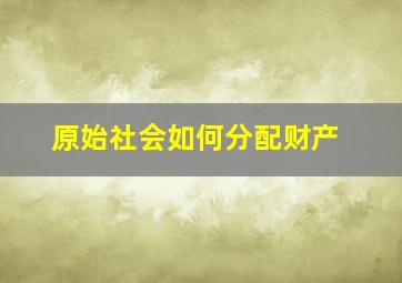 原始社会如何分配财产