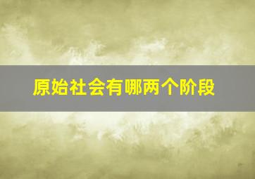 原始社会有哪两个阶段