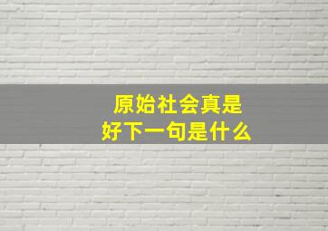 原始社会真是好下一句是什么