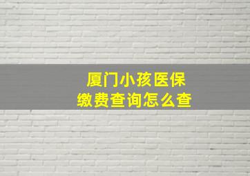 厦门小孩医保缴费查询怎么查