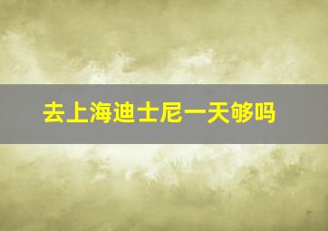 去上海迪士尼一天够吗