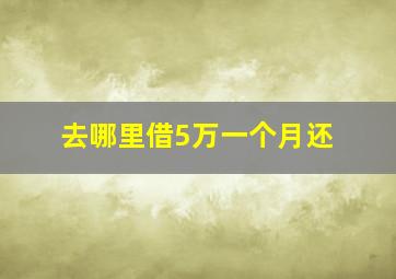 去哪里借5万一个月还