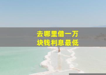 去哪里借一万块钱利息最低