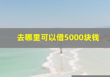 去哪里可以借5000块钱